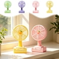 thumbnail image 1 of YYV Fruit Print Rechargeable Desktop Fan Three-Speed Quiet Motor Adjustable Tilt Cartoon Table Fan USB Rechargeable Portable Cooling Fan for Dorm Office Home Summer Use, 1 of 7