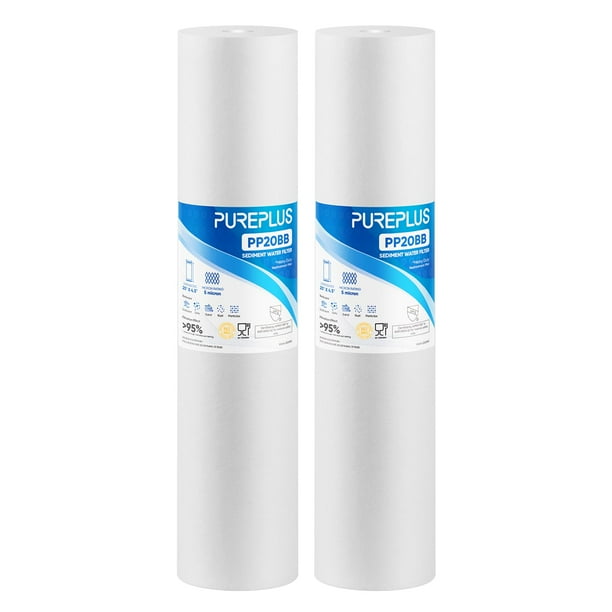 Cartucho de filtro de agua PUREPLUS de 5 micras, 20 x 4,5 pulgadas, paquete de 2