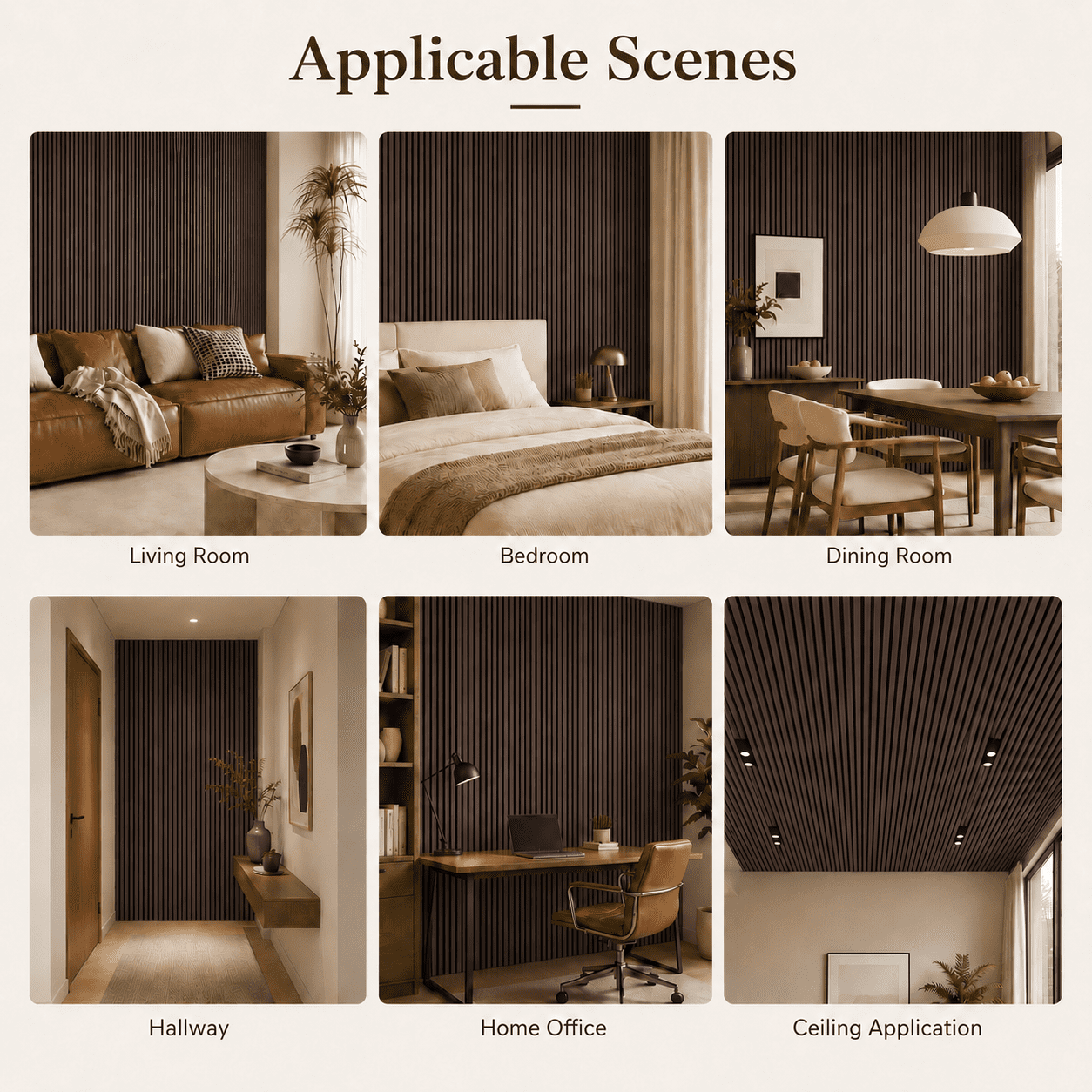 2PCS 16''x104'' Wood Slat Acoustic Wall Paneling for Interior and Ceiling Decor,23Sq.ft,Walnut