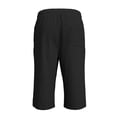 thumbnail image 4 of Dwellite Cotton Linen Shorts for Men Casual Elastic Waist Drawstring Summer Vacation Beach Shorts with Pockets Black 3XL, 4 of 5