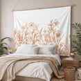 thumbnail image 3 of Wildflower Leaf Tapestry for Bedroom Wall Hanging Tapestry, Brown Floral Botanical White Watercolor Ceiling Backdrop Tapestries Poster Blanket Wall Decor for Teens Room Living Room Dorm 51" x 59", 3 of 8