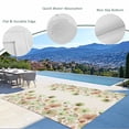 thumbnail image 3 of Watercolor Floral Outdoor Rug for Patio/Deck/Porch, Non-Slip Large Area Rug 5 x 7 Ft, Spring Green Flowers Botanical Beige Indoor Outdoor Rugs Washable Area Rugs, Reversible Camping Rug Carpet Runner, 3 of 8