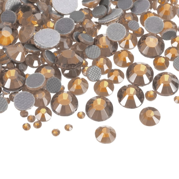 400 Pcs Hotfix Rhinestones Flatback Crystal Glass Gems with Clear Bag Nail Art Kit for Crafts Clothes DIY Decoration 5 Sizes (SS6-SS20 Set, Rose Gold)