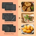 thumbnail image 5 of Uarter 6-in-1 Waffle Maker Electric Sandwich Maker with Removable Non-Stick Plates, Perfect for Crafting Sandwiches, Paninis, Nuts, Waffles, and Madeleines, Ideal for Cooking Grilled Cheese, Burgers, 5 of 8