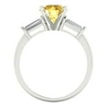 thumbnail image 4 of 2 ct Round Cut Natural Citrine 3 Stone 18K White Gold Womens Engagement Ring, 4 of 5