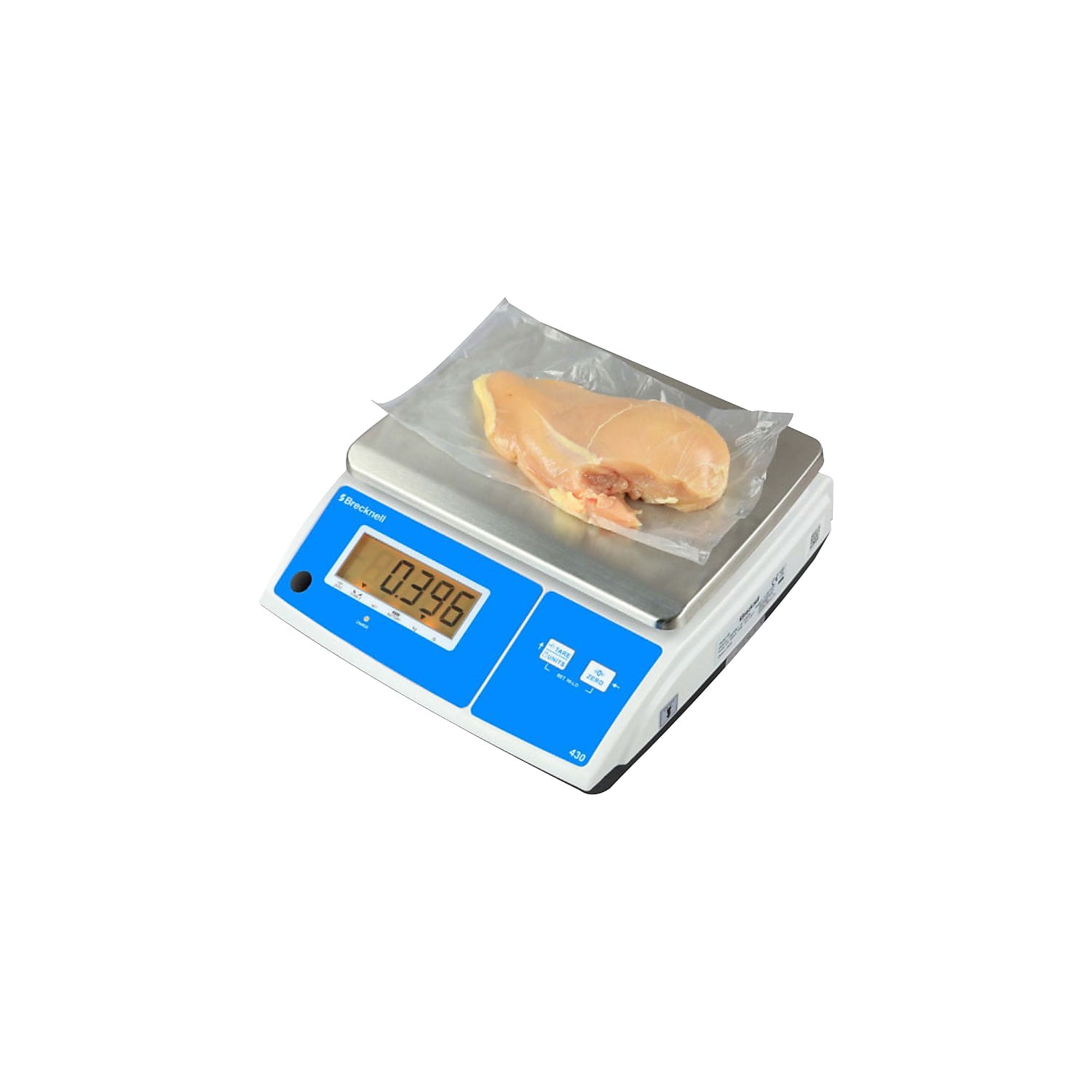 Brecknell Model 430 Digital Portion Control Scale White/Silver/Blue 30 Lbs. Capacity 430-30
