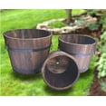 thumbnail image 3 of Set of 3 Wooden Whiskey Barrel Planters, 3 of 4