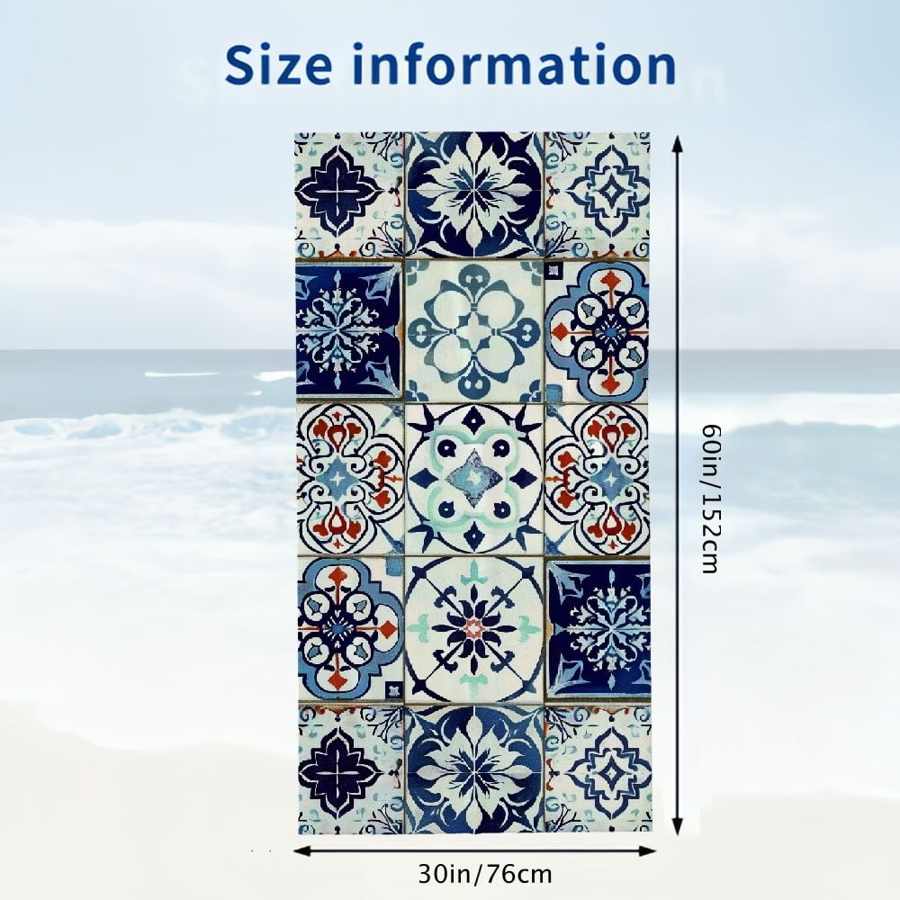 PHYHOO Vintage Blue Mandala Beach Towels Oversized Microfiber Beach Towel for Adults Super Absorbent Sand Free Pool Towels for Kids,Men,Women,Boys,Girls 30x60in