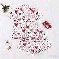 thumbnail image 5 of Blusa de Manga Corta Impresión de Botón de Vuelta Casual con Pantalones Cortos Conjunto para el Verano, Traje de Moda de Mujer, 5 of 5