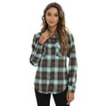 thumbnail image 2 of Siliteelo Long Sleeve Flannel Shirt for Women Classic Plaid Buffalo Cotton Shirts with Pockets, 2 of 6