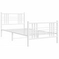 thumbnail image 3 of vidaXL Metal Bed Frame without Mattress with Footboard White 39.4"x78.7", 3 of 8