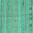 thumbnail image 1 of Ahgly Company Indoor Square Southwestern Turquoise Blue Country Area Rugs, 8' Square, 1 of 4