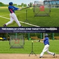 thumbnail image 6 of 7x7 ft Baseball & Softball Practice Net with Bow Frame for Batting, Hitting, Pitching, Portable Baseball Throwing Net with 2 Strike Zone Batting Tee, Carry Bag, Great for All Levels, 6 of 17