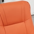 thumbnail image 6 of HOMCOM Faux Leather Manual Recliner, Adjustable Swivel Lounge Chair with Footrest, Armrest and Wrapped Wood Base for Living Room, Orange, 6 of 9