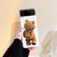 thumbnail image 1 of Funda de teléfono con dibujos animados de oso de peluche para Samsung Galaxy Z Flip 4 3 5G, funda transparente dura de marca de moda para Samsung Z Flip3 Fivean unisex, 1 of 2