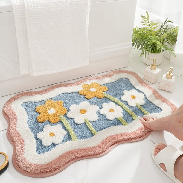 Felpudo de entrada para el hogar fresco, 50 x 80 cm, diseño floral con brisa