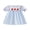 Blue, variant on BemeyourBBs Toddler Baby Girls Back to School Outfit Kids Kindergarten Outfits Little Girl Summer Dress Letters Apple and Pencil Embroidery Puff Short Sleeve Striped Dress