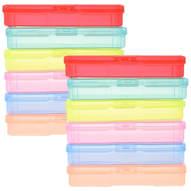FONDOTIN 2Sets Multi Colored Photo Organizer Boxes for Home Use with Easy Open Close Design