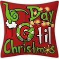 thumbnail image 3 of Christmas Pillow Cover Farmhouse Decorative grinh Throw Pillow Case Indoor Outdoor Cushion Cover Christmas Winter Holiday grinh Linen Pillowcase for Couch Living Room 18 x 18 Inch Set of 4, 3 of 7