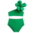 thumbnail image 5 of Girls Swimsuit Plain Color Girls Swimsuit with Shorts Two Piece Bikini Sets Tween Bikini for Teen Girls 8-10 Years, 5 of 5