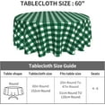 thumbnail image 2 of Round Tablecloth 60 Inch, Classic Green Buffalo Plaid Round Table Cloths Stain Resistant Table Cloth Farmhouse Table Cover for Dining Table, Buffet Parties and Camping, 2 of 8