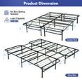 thumbnail image 4 of Costway Queen/ King Folding Metal Platform Bed Frame 13 Inch Mattress Foundation 660 LBS, 4 of 9