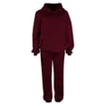thumbnail image 7 of Pyhlmscde Womens 2 Outfits Hoodie Sweatsuit Sets Oversized Sweatshirt Baggy Fall Fashion Sweatpants with Pockets, Lounge Sets for Women, Two Piece Sets for Women Wine XL, 7 of 7