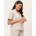 thumbnail image 3 of Moomaya Sleepwear, Shirt & Shorts Night Suit Set, Printed Cotton Pjs Lounge Set, 3 of 9