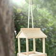 thumbnail image 4 of 12 Inch, Natural Solid Wooden Open Hanging Bird House Feeder, Outdoor Patio Yard Garden Balcony Decoration Hanging Ornament For Wild Birds For Family For Outdoor Use, 4 of 6