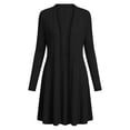 thumbnail image 6 of Thin Cardigan Zaewscy Women's Solid Color Long Sleeve Open Front Cardigan Jacket Black XXL, 6 of 7