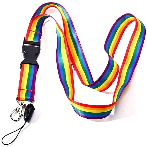 AOMRCOL 2026 New Lanyard Id Badge Holder Rainbow Lanyard Key Chain for Keys Cell Phone Holder for Office, School, Work, Events, Travel