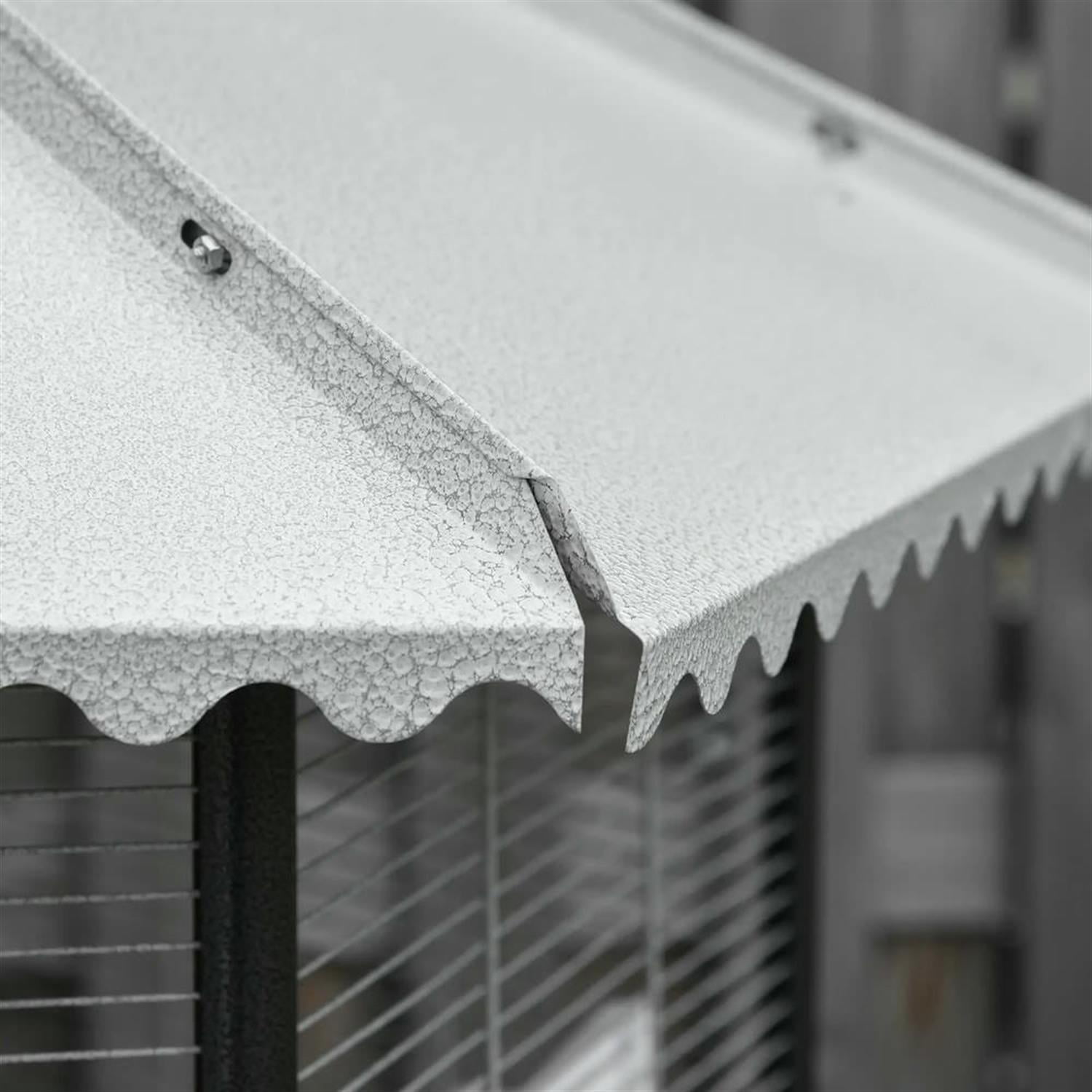 Demi Bonn 77" Height Indoor Flight Bird Cage Aviary with Rolling Stand, Storage for Parrots Conures Lovebird Cockatiel Parakeets, White