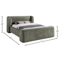 thumbnail image 3 of Meridina Furniture Modena Green Chenille Fabric Upholstered Full Bed, 3 of 10
