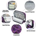 thumbnail image 4 of Standing Pencil Case with Base Large Capacity Stationery Pouch Pen Bag with Zipper for Women Men Glowing Purple Butterfly, 4 of 7