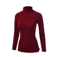 thumbnail image 2 of FashionMille Women's Ribbed Turtleneck Long Sleeve T-shirt Top, 2 of 5