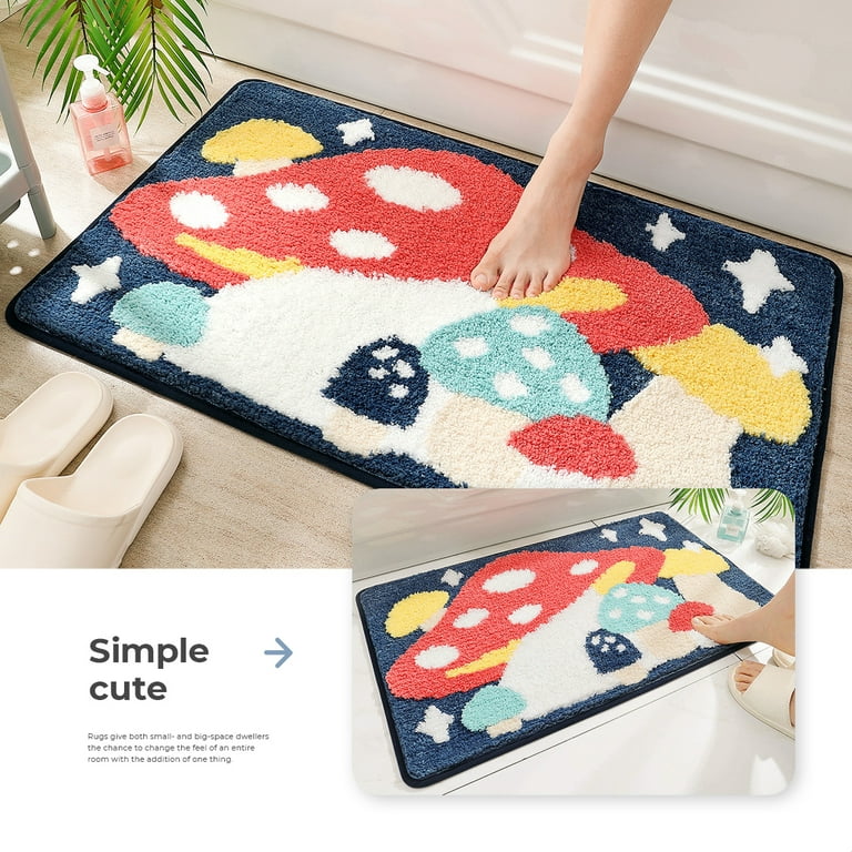 Bathroom Rugs 3 Size, Washable Shaggy Small Bath Rug and Mats Non Slip for  Floor, Soft and Absorbent, Thick Plush Microfiber Shower Carpet