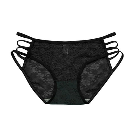 JDEFEG Women Panties Womens Elastic Waist Shorts Patterned Lace Underwear for Women Breathable Bikini Lightweight Soft Panties Womens Boxers Women Underwear Polyester Black One Size
