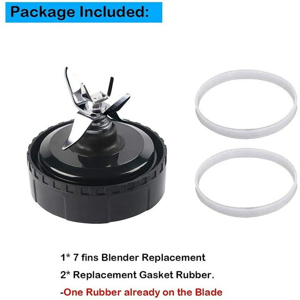 Pack De Repuestos Para Licuadora Ninja - 2 Vasos De 680g Y Cuchilla De 7 Aletas - Compatible Con Modelos BN401, BN751, BL450 Y Más