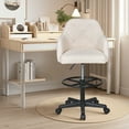 thumbnail image 2 of VECELO Office Chair with Armrests, Height Adjustable PU Leather Ergonomic Desk Chair, Computer Chair with Footrest Ring, Beige, 2 of 8