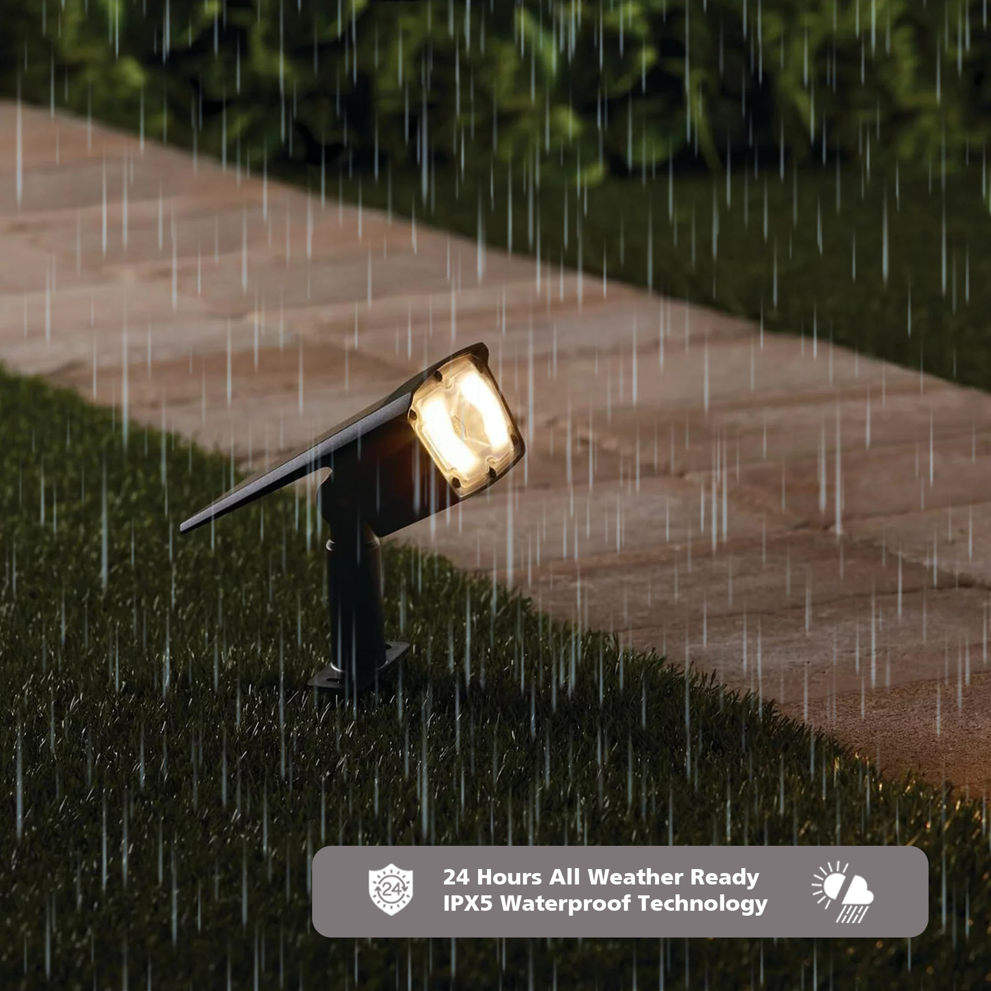 Mainstays Solar LED Landscape Spotlight, 100 Lumens photo 2
