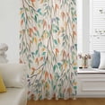 thumbnail image 5 of Teal Orange Eucalyptus Sheer Curtains 63 Inches Long, Spring Botanical Leaves Light Filering Curtains, Breathable Simi Curtain Privacy Drapes for Living Room Bedroom Lightweight Window Treatment, 5 of 9