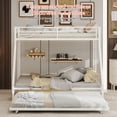 thumbnail image 5 of Harper & Bright Designs Metal Bunk Bed with Twin Trundle, Twin Over Full  Bunk Bed Frame with Ladder and Safety Rails for Bedroom, White, 5 of 11
