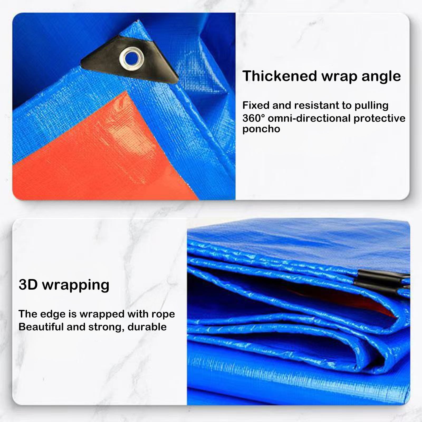 Darzheoy Heavy Duty Tarp Cover, Thick Tarps Waterproof Tear and Rip Proof UV Resistant Tarpaulin with Reinforced Grommets and Edges