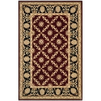SAFAVIEH Naples Clinton Floral Bordered Wool Area Rug, Burgundy/Black, 5' x 8'