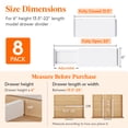 thumbnail image 2 of Lifewit 8 Pack Drawer Dividers Plastic 6" High, 13.5-22" Adjustable Drawer Organizers for Clothes, Expandable Dresser Separators in Bedroom/Bathroom/Kitchen/Fridge/Office Organization and Storage, 2 of 8