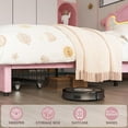 thumbnail image 7 of Memoryfield LED Light Upholstered Bed Frame, Full Size Princess Bed with Storage Drawers and Fabric Headboard, Features Wood Slats and No Box Spring Needed, Pink, 7 of 7