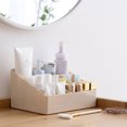 thumbnail image 2 of Organizador de brochas de maquillaje Dinheiro, vitrina de cosméticos con 6 compartimentos, caja de almacenamiento de escritorio, soporte de encimera para productos de belleza, lápiz labial, joyas,, 2 of 5