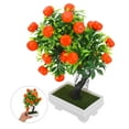 thumbnail image 2 of HERFIER Creative Simulation Orange Tree Bonsai Fake Orange Potted Ornaments Desktop Decor 10.22x8.65x7.86in, 2 of 8