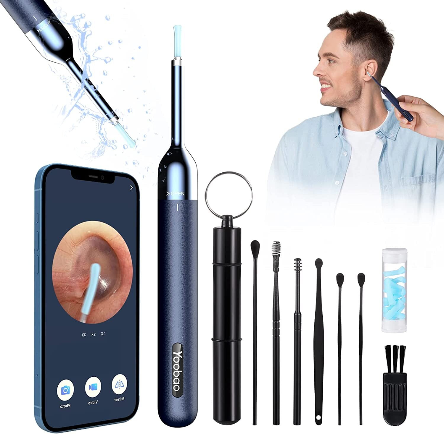 Ear Wax Removal Tool, Yoobao Ear Cleaner Camera, 1080P HD Wireless Ear