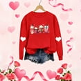 thumbnail image 4 of Aoochasliy Valentines Sweatshirts for Women Love Heart Graphic Tee Crew Neck Loose Fit Long Sleeve Pullover Casual Valentine's Day Tops Gifts for Her Dating Home Party, 4 of 5